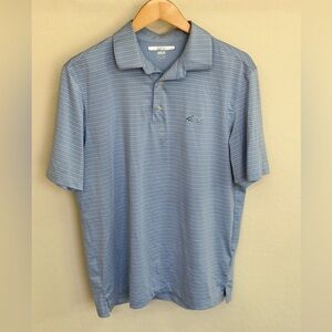 Greg Norman Collection Light Blue Striped Polo